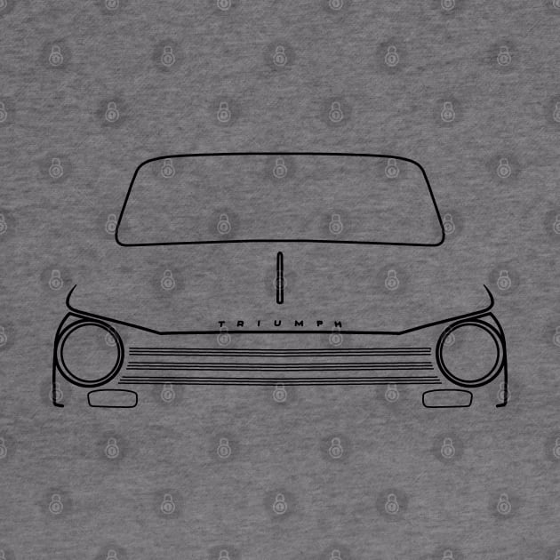Triumph Herald 13/60 classic 1960s British car black outline graphic by soitwouldseem